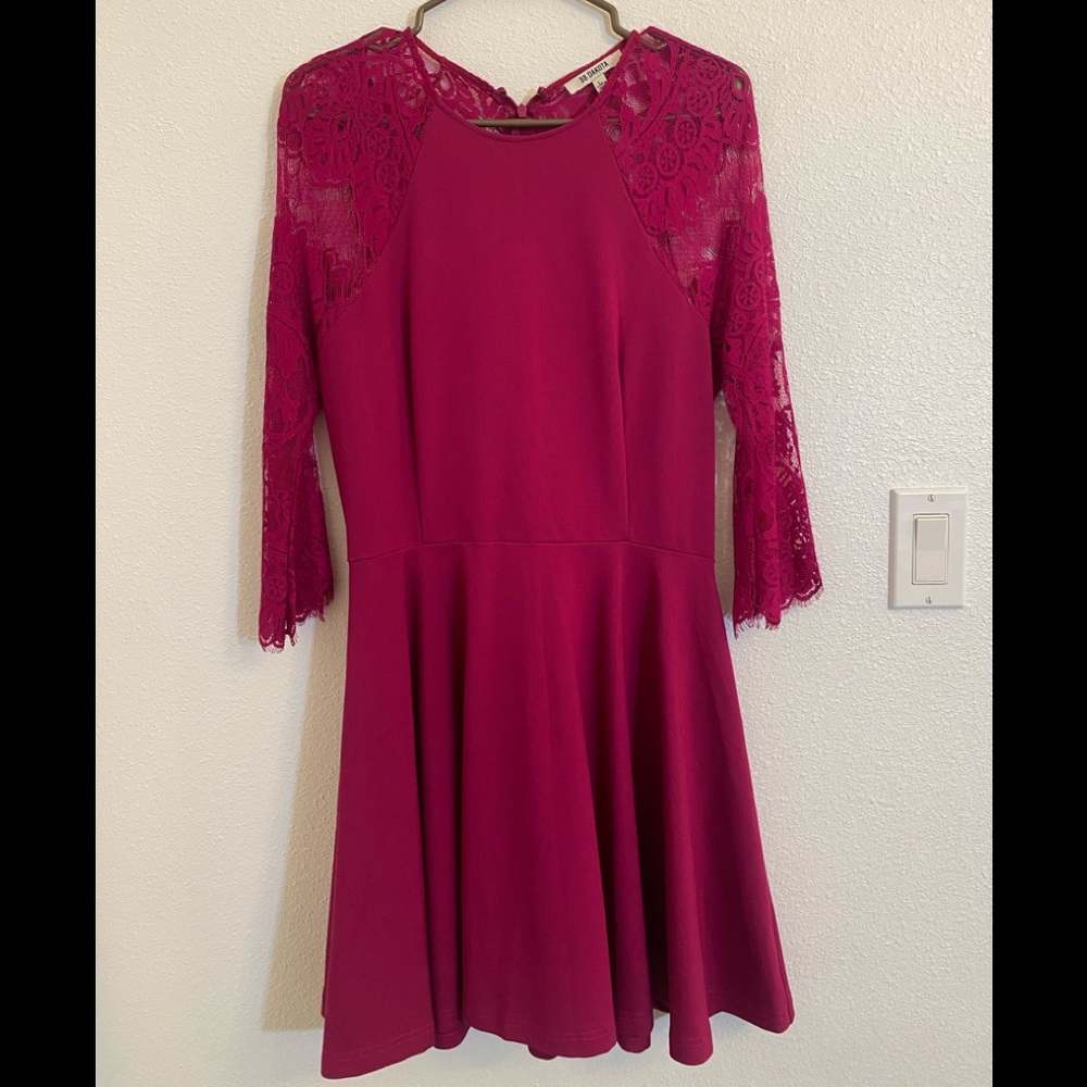 BB Dakota purple fit and flare dress lace back